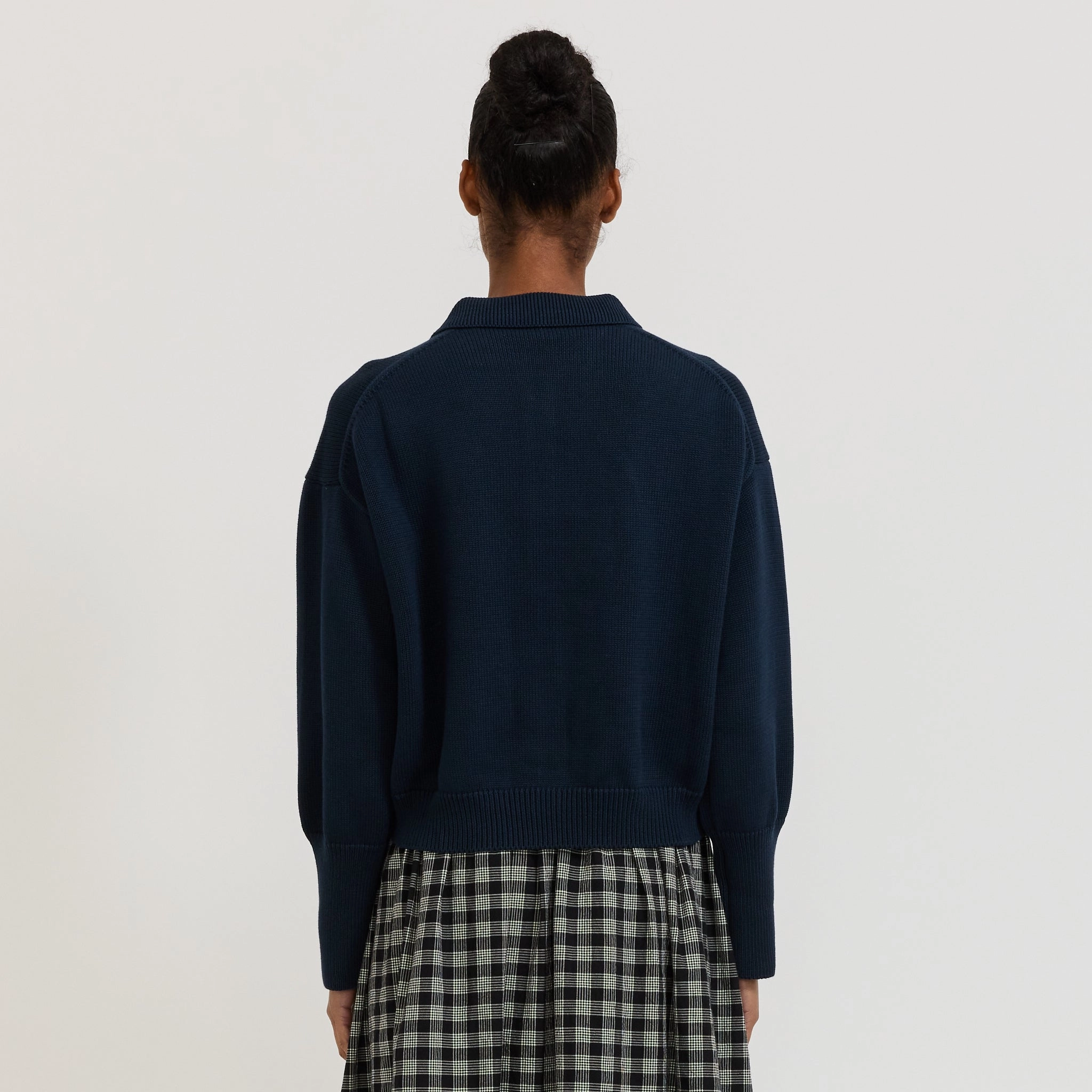 Utility Cardigan Indigo Circular Knit Technology