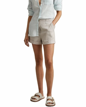 Reiss Demi Garment Dyed Linen Short Chic Design Active Look