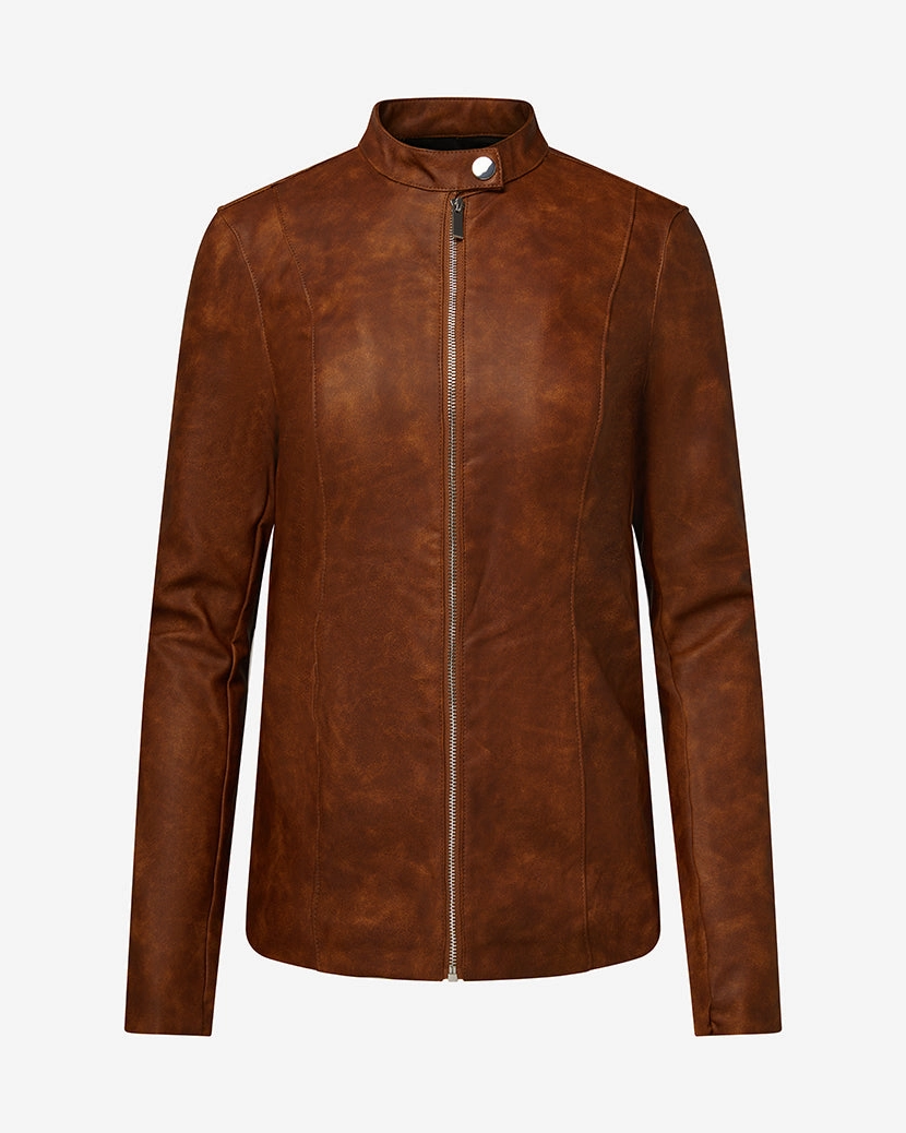Anti Static Inner Layer Vegan Leather Moto Jacket