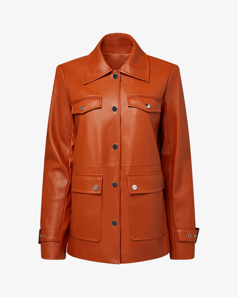 Outer Chill Piece Vegan Leather Western Jacket