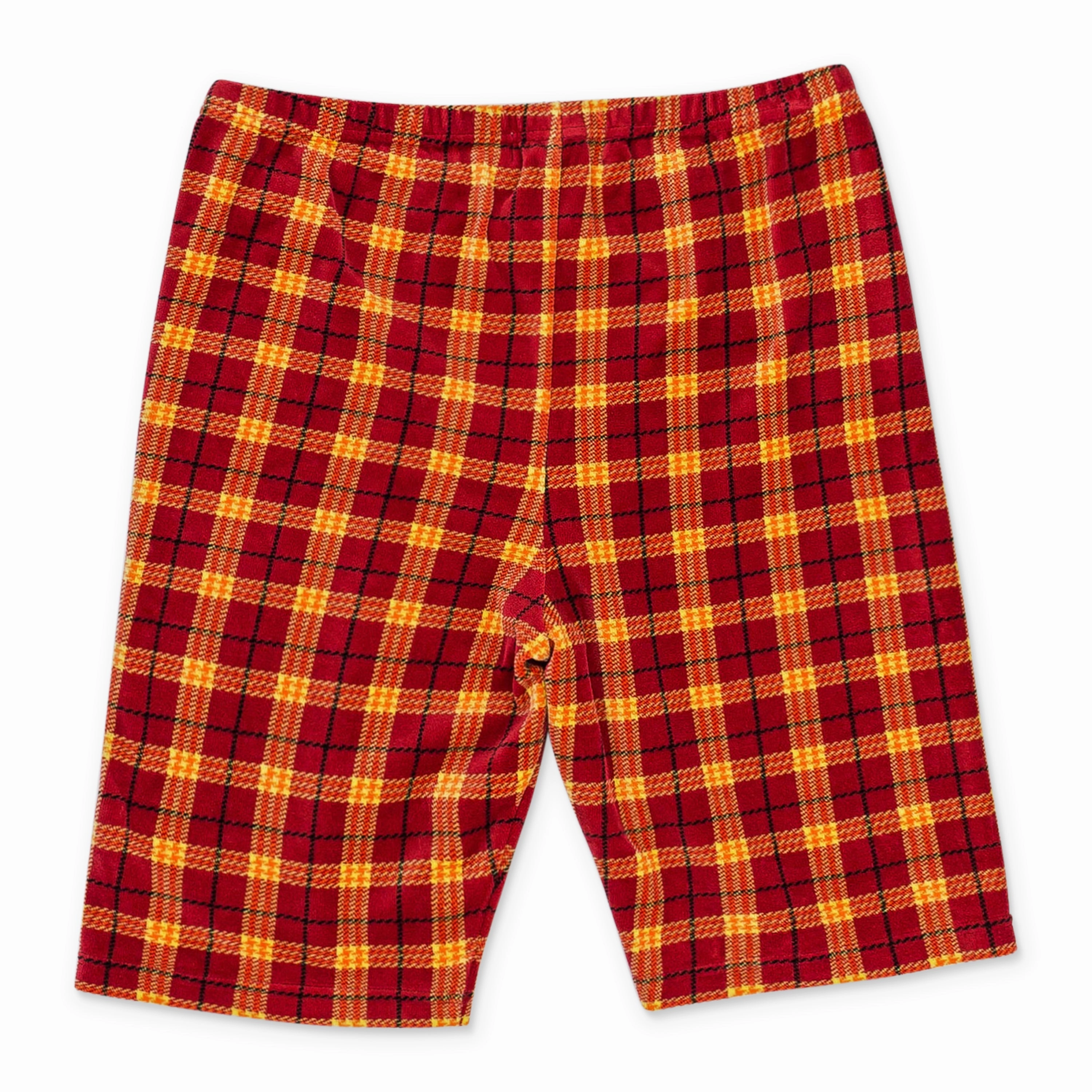ElasticHem Dual Zone Ventilation VELOUR PLAID BIKER RED SHORTS