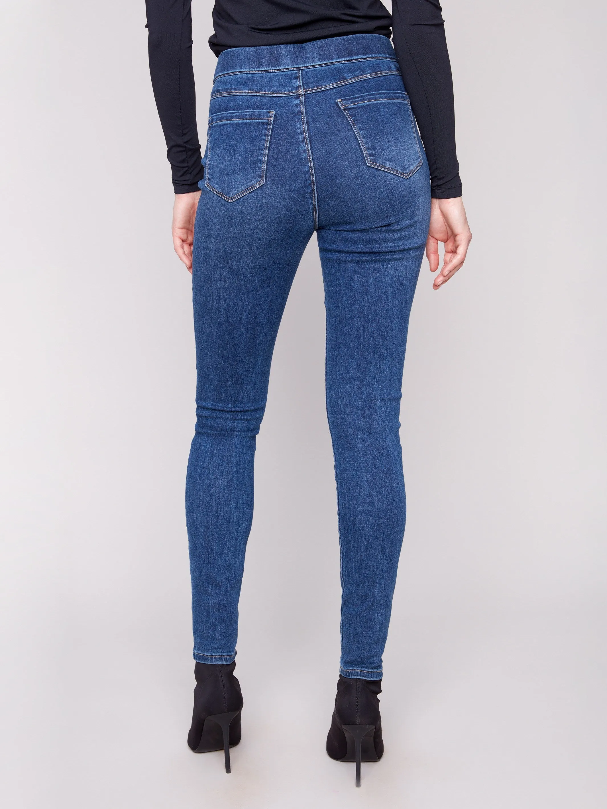 Denim Pull-On Pants - Indigo Quick Comfort Fit Perfect Layer