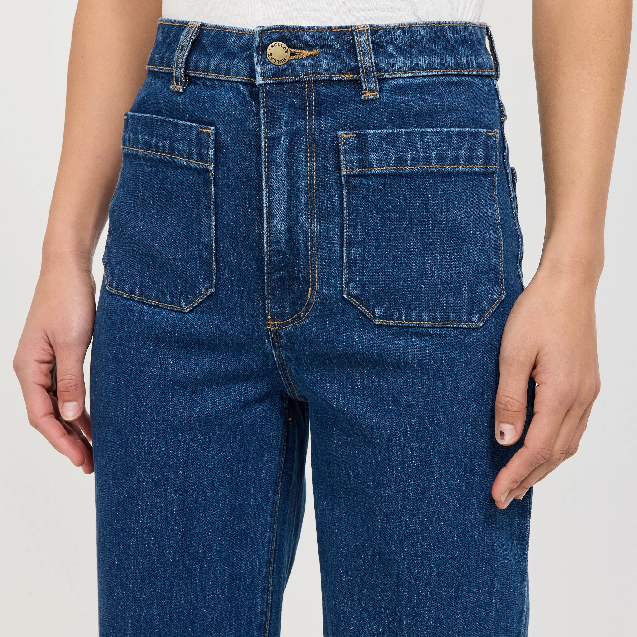 Stylish Daily Wear Parent Style Spring Mood Brunch Outfit Formal Sailor Jean Long Eco Ruby Organic Dark Blue