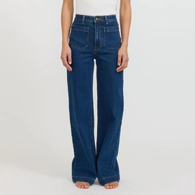 Mid Rise Sailor Jean Long Eco Ruby Organic Dark Blue