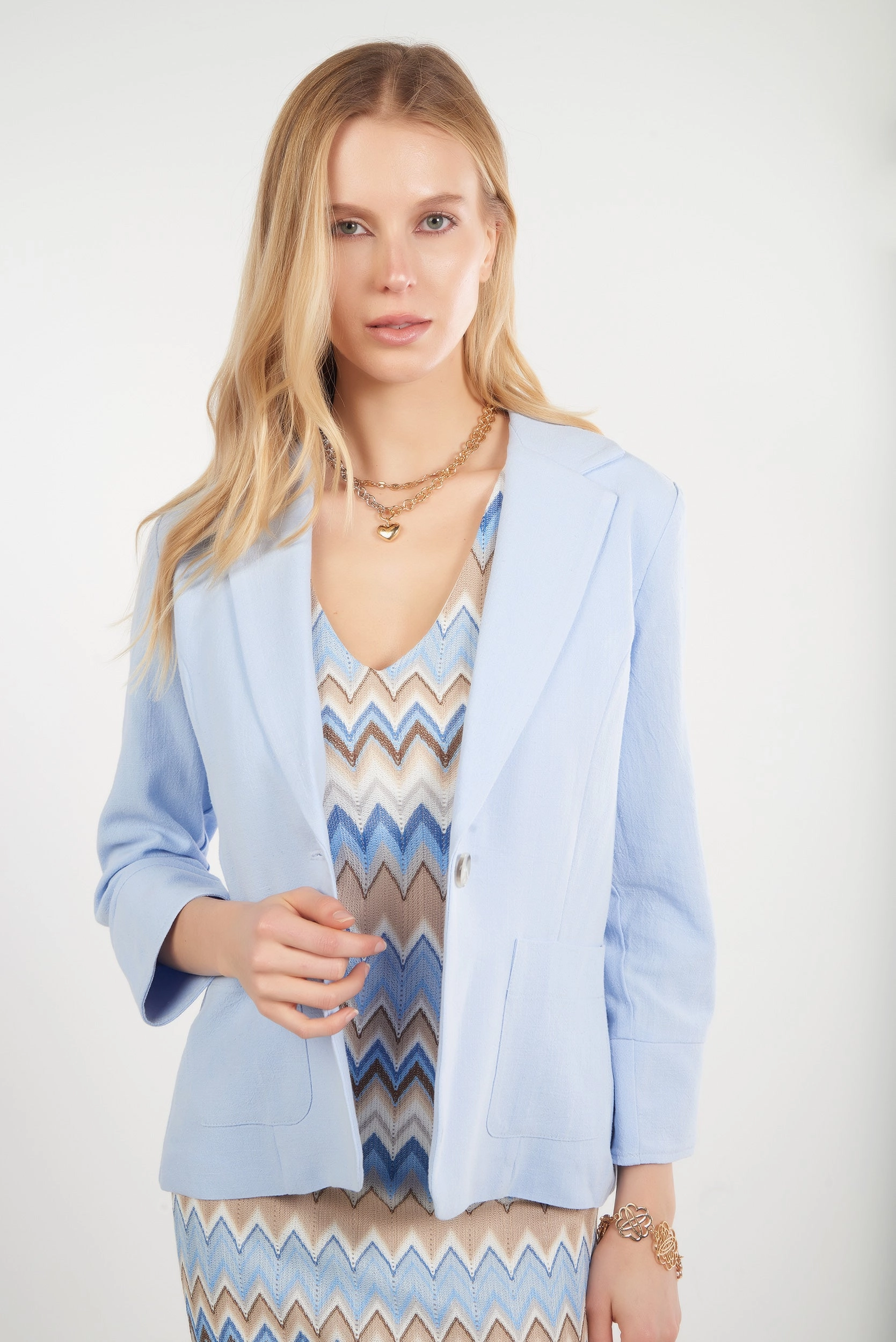 Veston ?? manches trois-quarts - MAXIME - (R-C8) High Collar Design Eco Dye Process