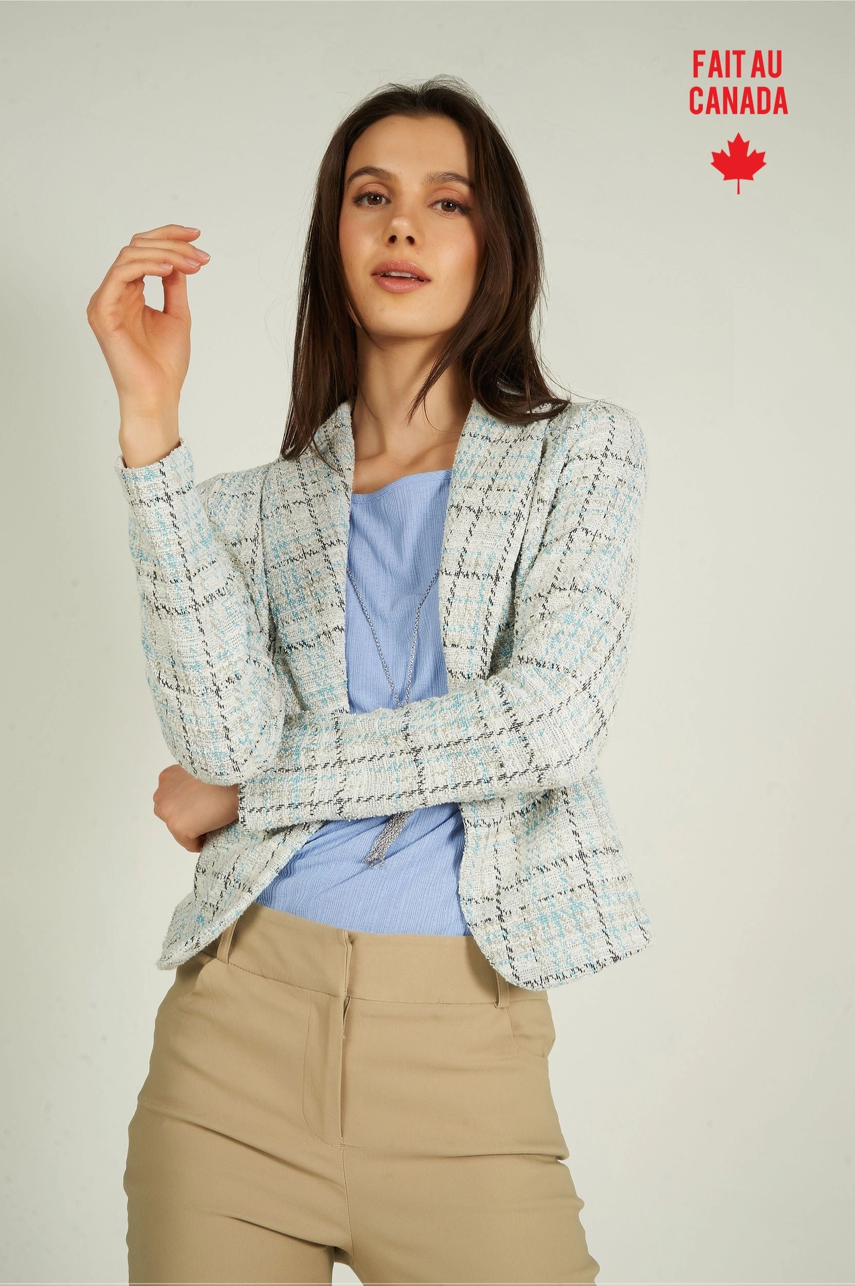 Casual Staple Veston en tissu boucl?? - VINA-BCL - (R-B11)