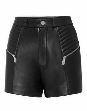 Vintage Leather Hot Pants romper Adjustable Waist