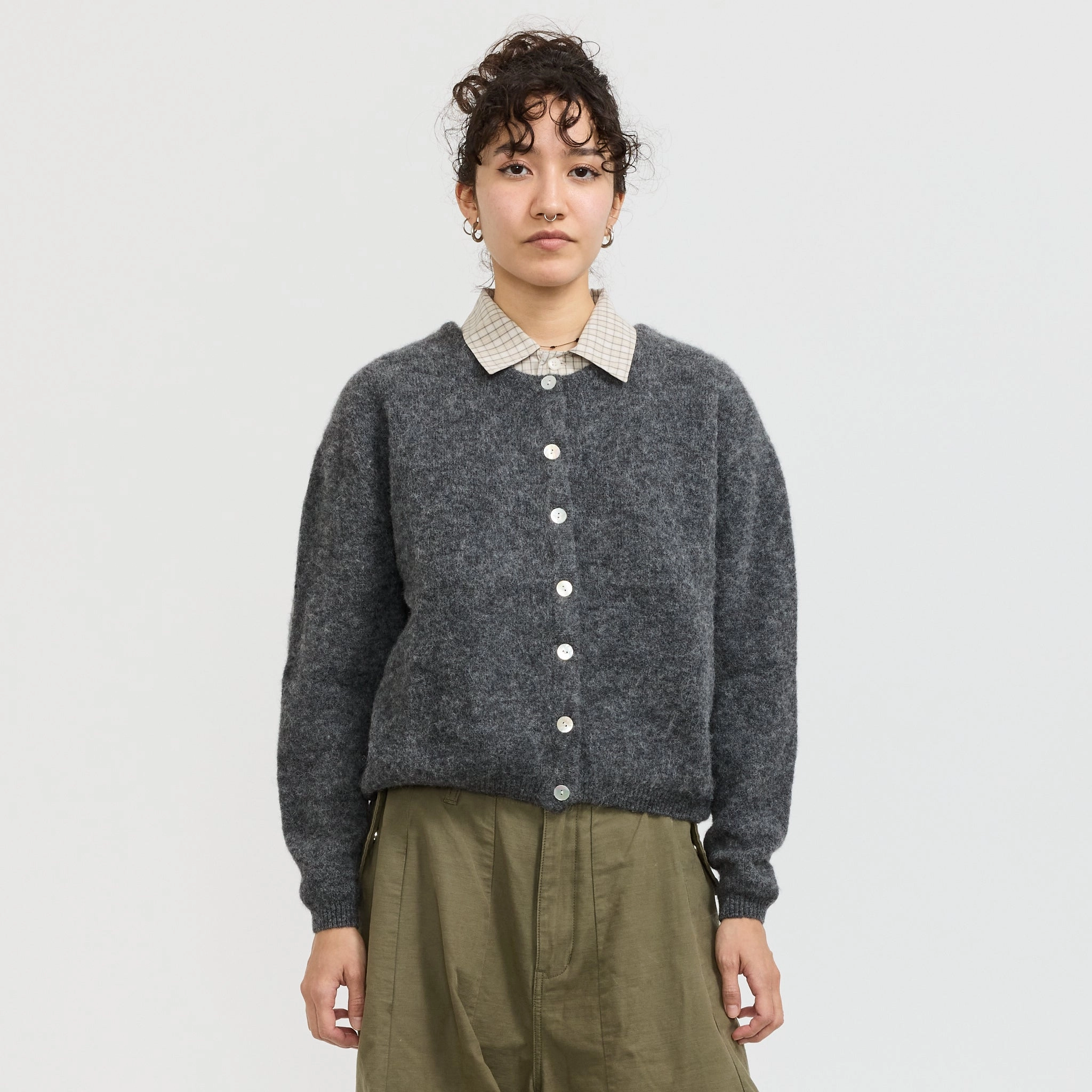 Vitow Cardigan Steel Melange Cozy Lining