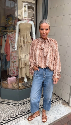 NonRestrictiveCollar Formal Shirt Voy 2258 Snake Print Shirt - Tan