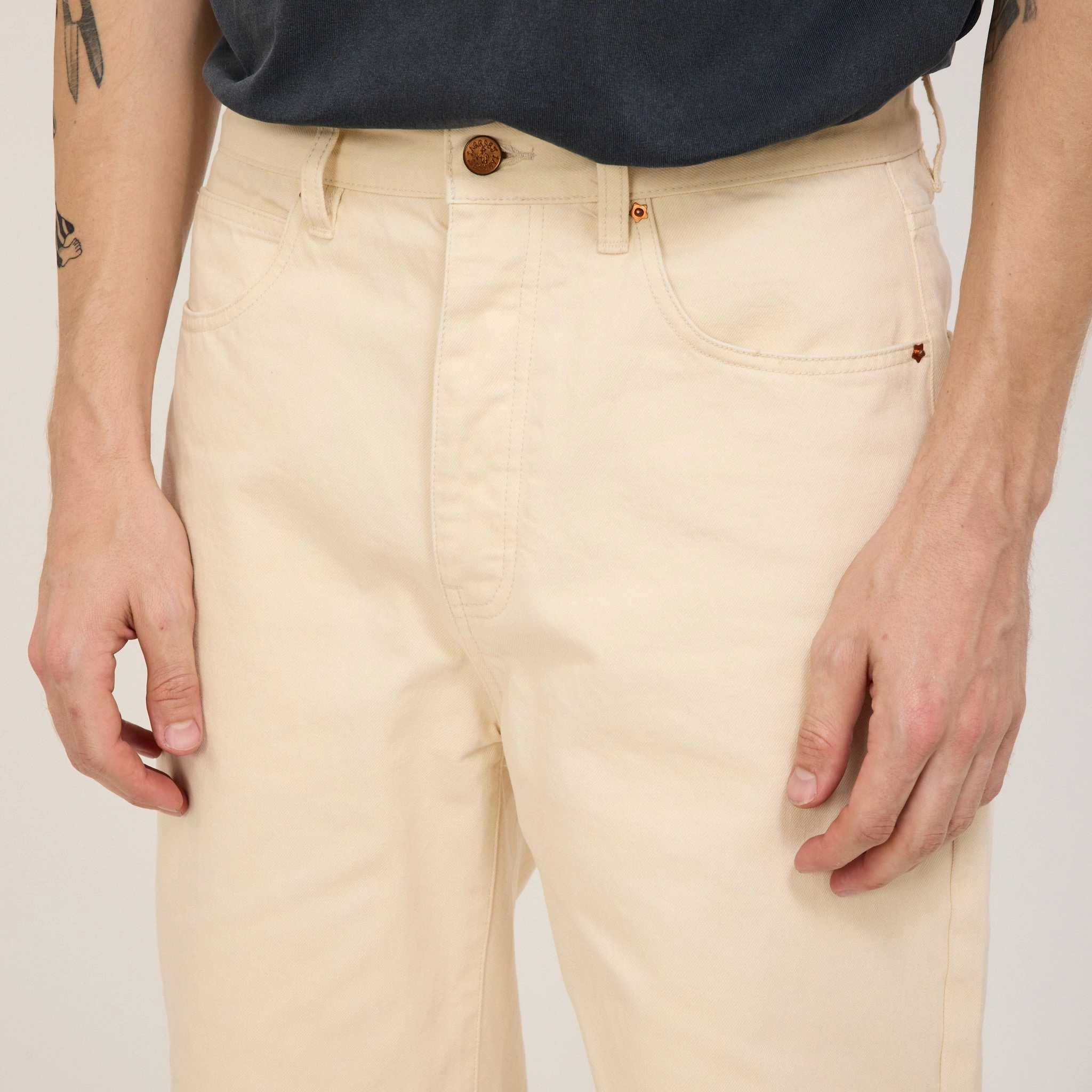 Breathable Feel Street Inspired Wale Jeans Natural