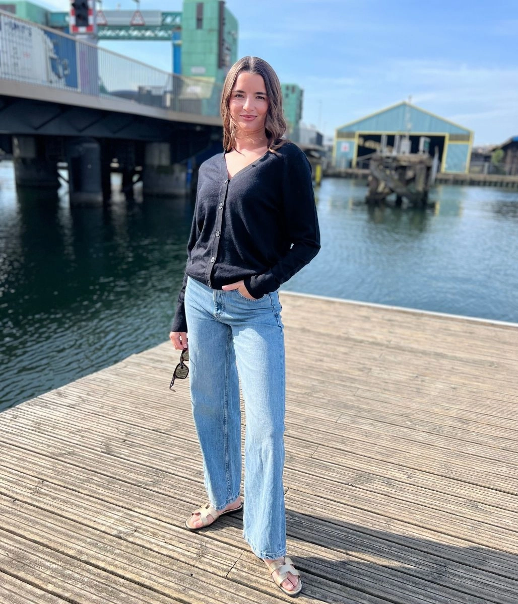 Black Merino Wool Cardigan Sophisticated Comfort