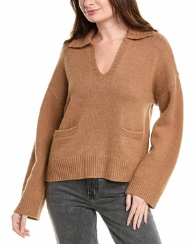 rag & bone Danica Wool & Cashmere-Blend Polo Sweater Stretchable Cuff