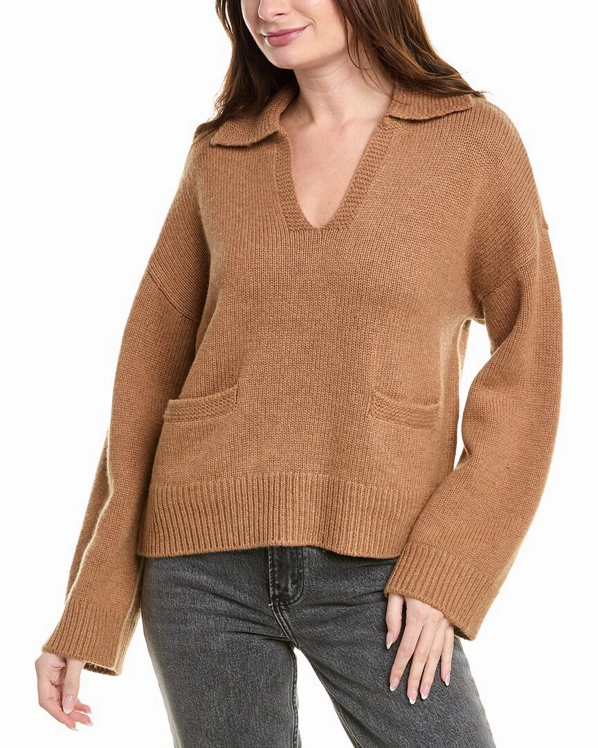 rag & bone Danica Wool & Cashmere-Blend Polo Sweater Stretchable Cuff