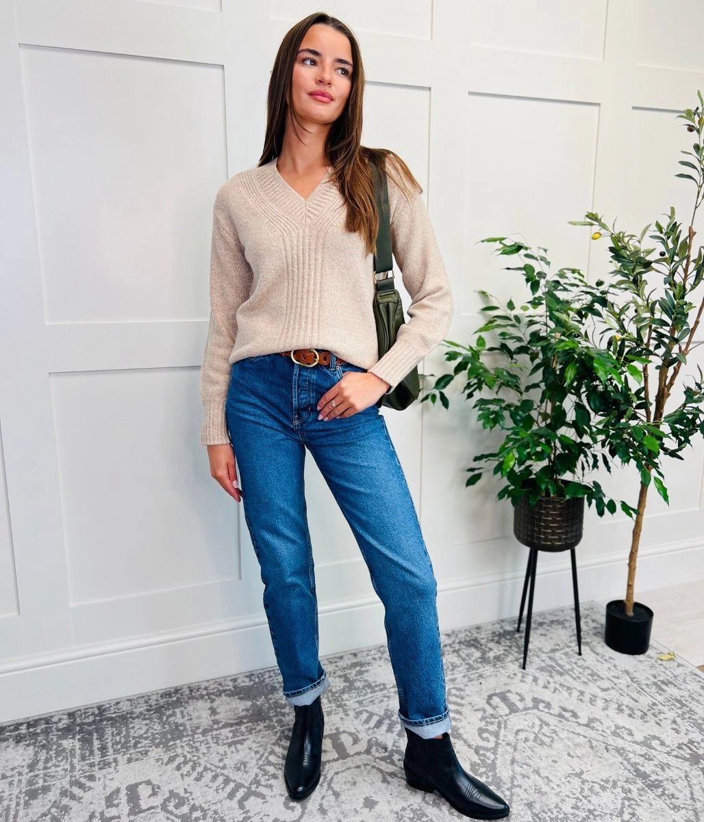 Natural Sparkle V Neck Jumper Eco Conscious Manufacturing Active Comfort