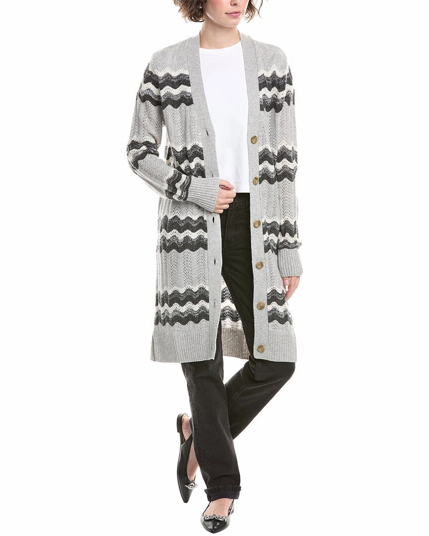 Casual Layer &Isla Idol Wave Stitch Wool & Cashmere-Blend Long Cardigan