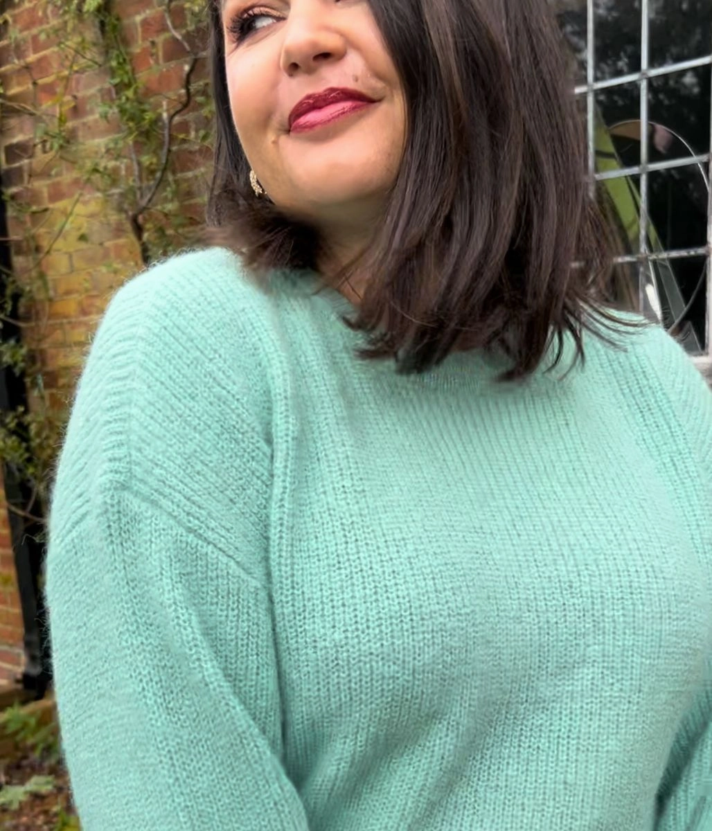 Green Wool Blend Classic Jumper Soft Material