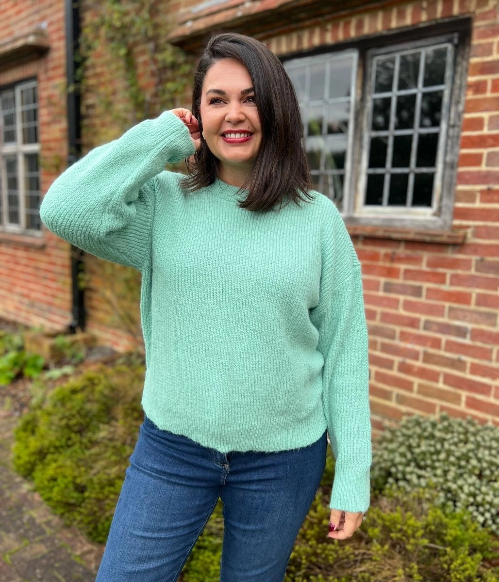 Chilly Layer Green Wool Blend Classic Jumper