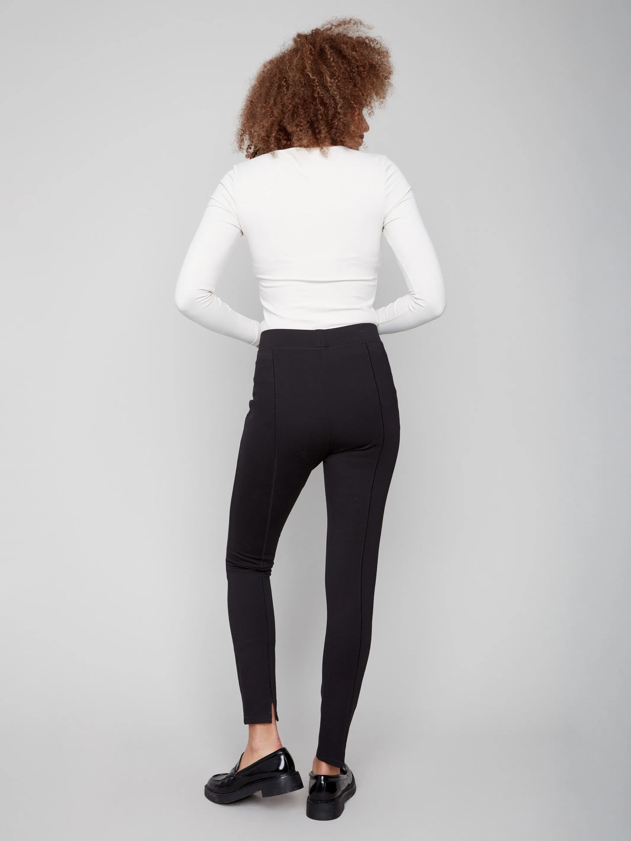 Pull-On Ponte Skinny Pants - Black All weather