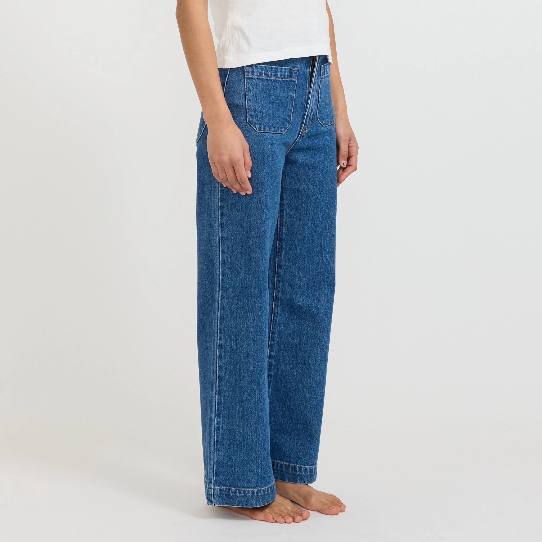 Sailor Jean Ashley Blue Classic Five Pocket Design Essential Layer