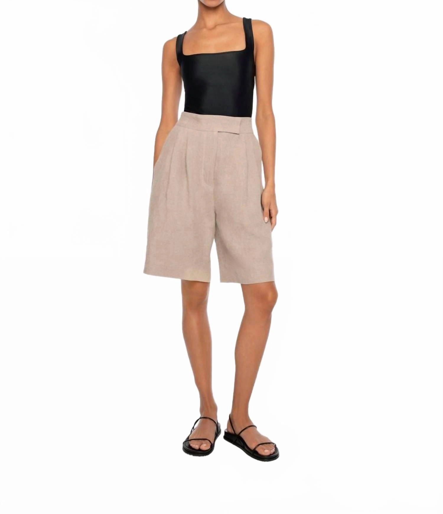 Wide Leg Shorts In Natural Running Shorts Versatile Design