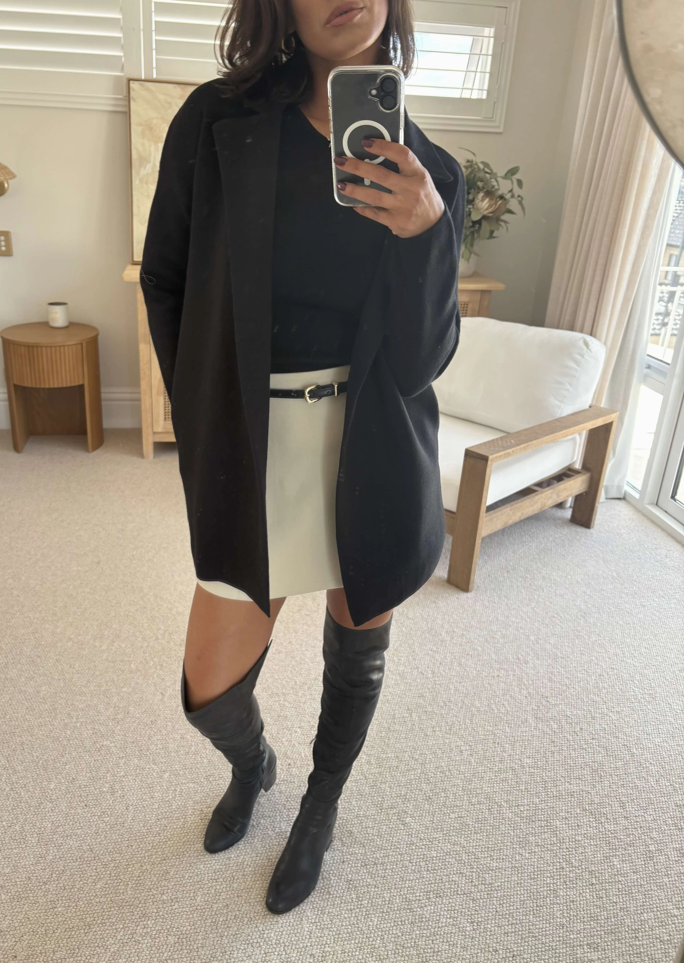 WILLOW WOOL MINI SKIRT Structured silhouette