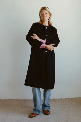 Glow In Dark Trims Windproof Design Winter Coat Lava Black