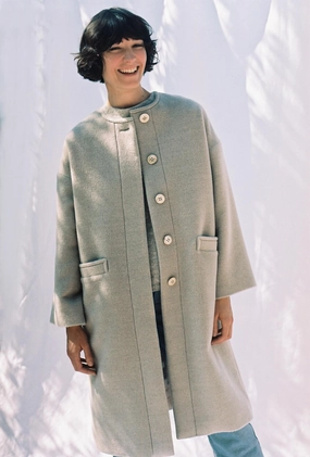 Zippered Pockets Quilted Pattern Winter Coat Lava Ash