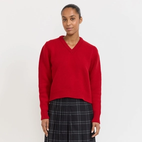 Glenn V-Neck Ruby Red Cozy Flex Cozy And Stylish