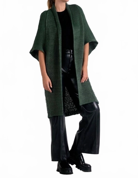 Soft and Elegant Comfy Wearable Cliff Oversized Cardigan In Dark Green