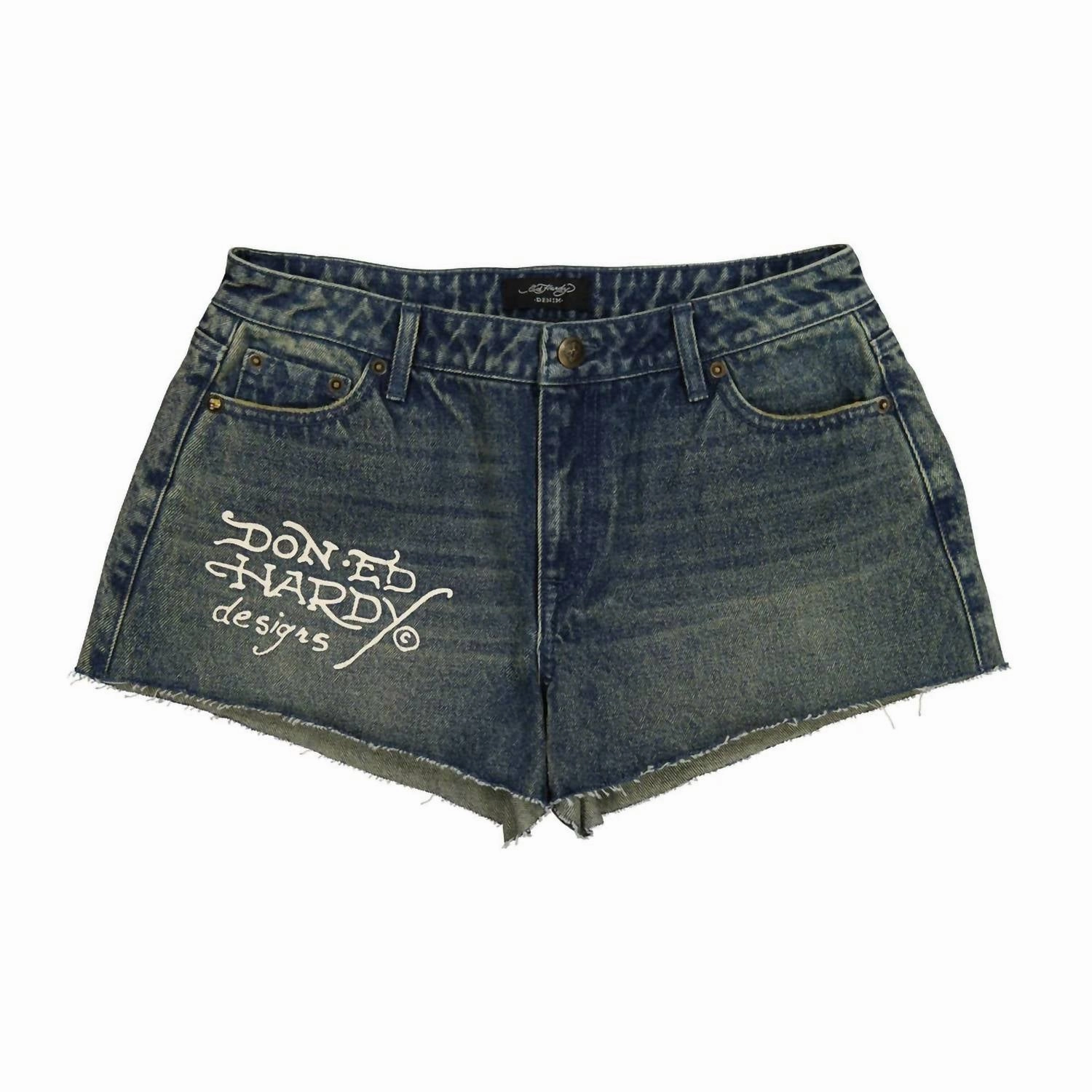 easy-care item Quick Drying Women's Heart Dagger Denim Short In Medium Tint