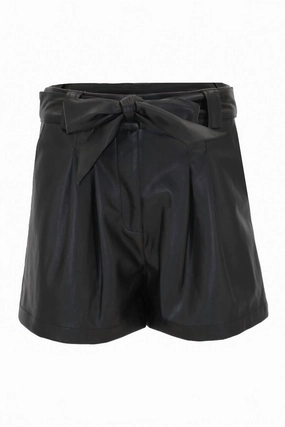 Fitness Enthusiast Women's Indigo Vegan Leather Shorts In Black