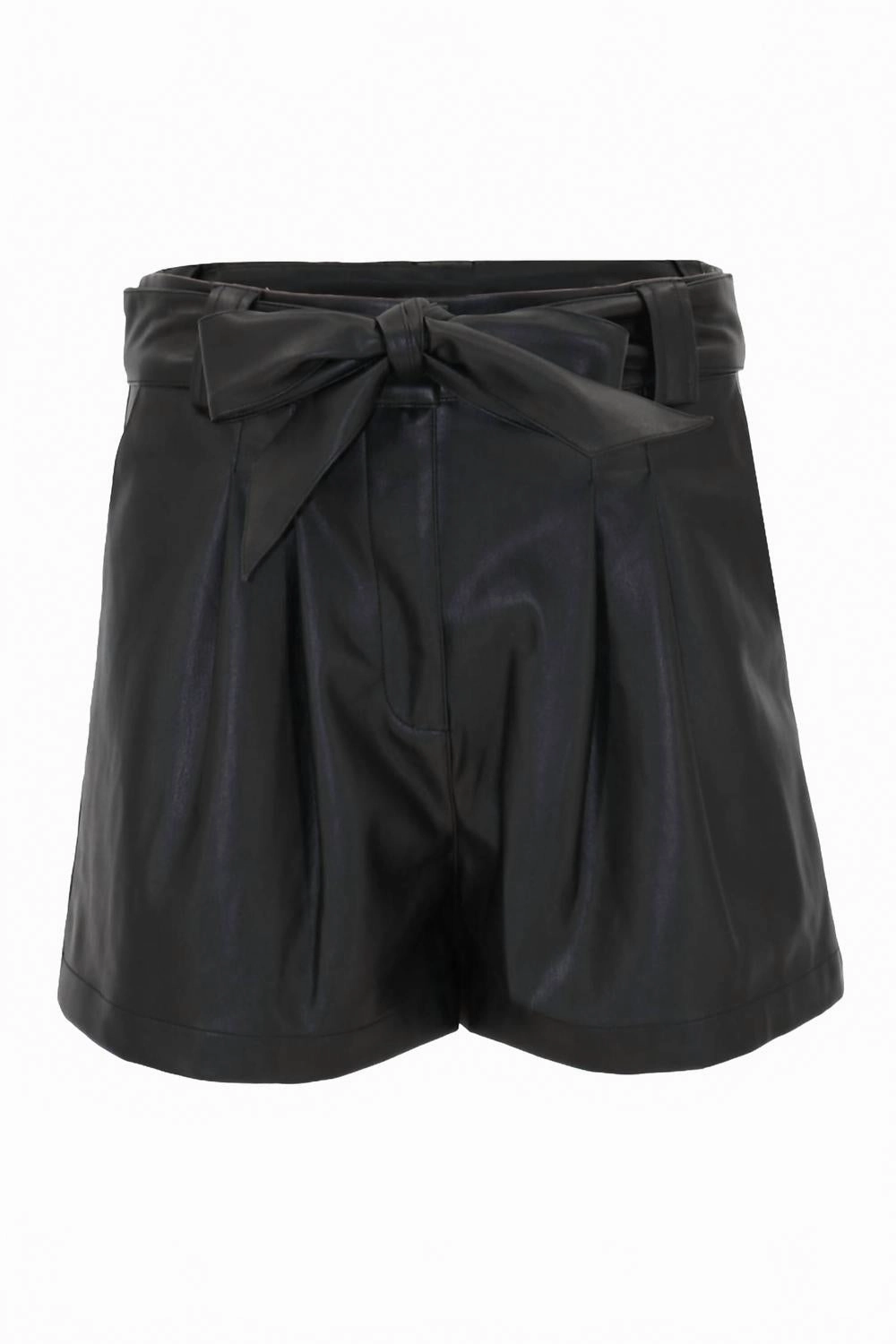 Women's Indigo Vegan Leather Shorts In Black swimming accessory Machine-washable