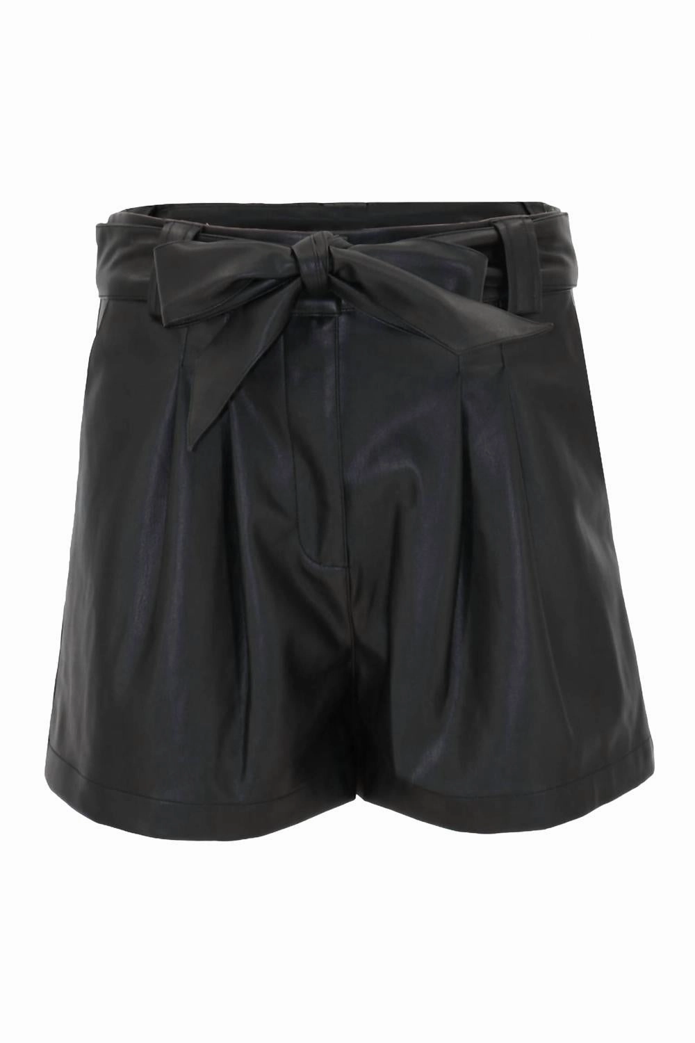 Fitness Enthusiast Women's Indigo Vegan Leather Shorts In Black