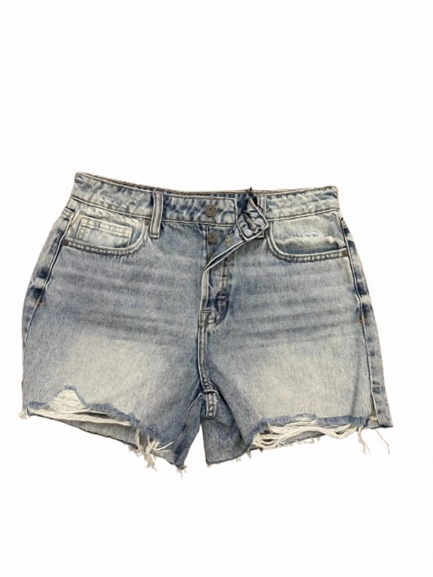 warm tones Women's Sofie With Side Slits Mom Shorts In Blue