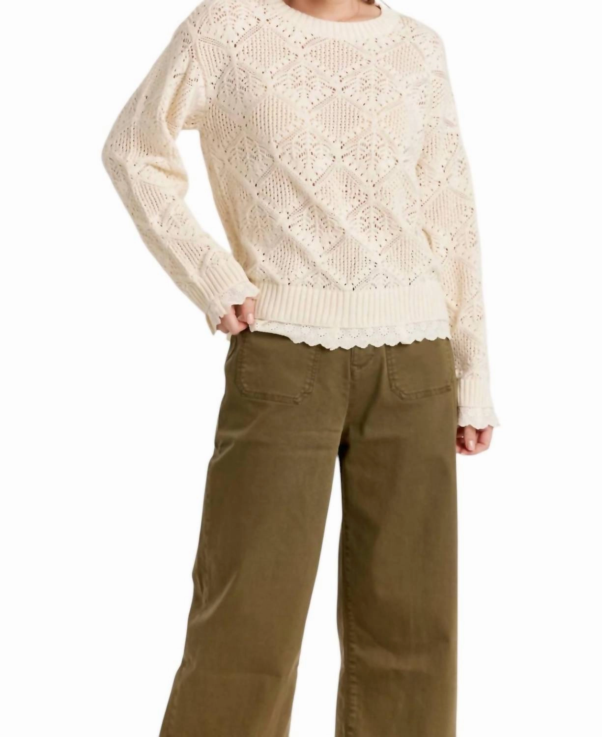 Warm Touch Perfect Layering Women's Torrance Sweater In Vintage Cream