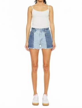 Women's Two Tone Denim Short In Medium spring shorts