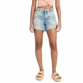 Womens Cuffed Pocket Denim Shorts Seamless Integration Flexible Material