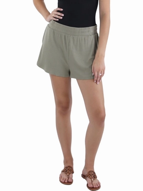 Water Resistant Finish Womens Ribbed Knit Short Flat Front