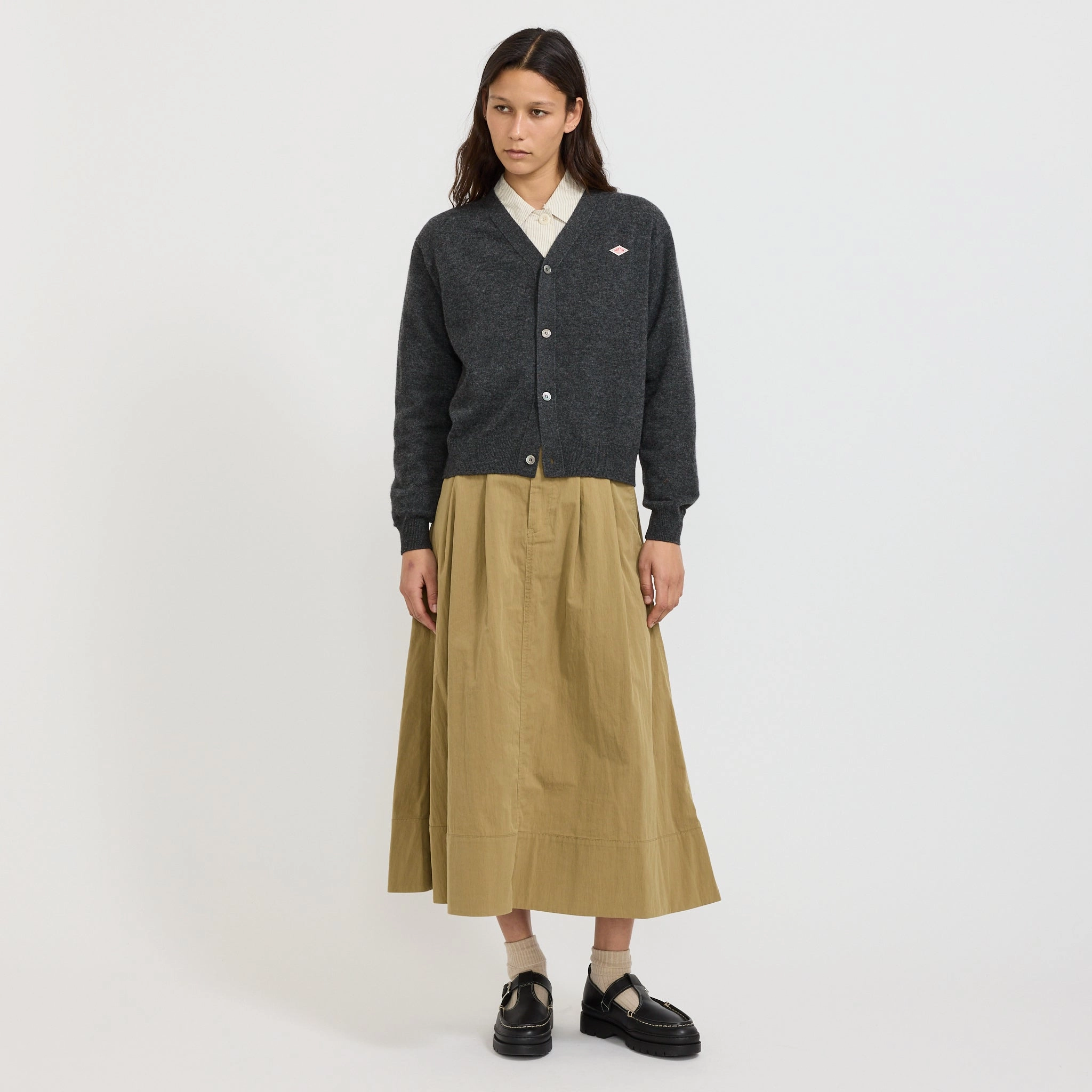 Recycled Material Composition Quick Change Womens V Neck Cardigan Carbon