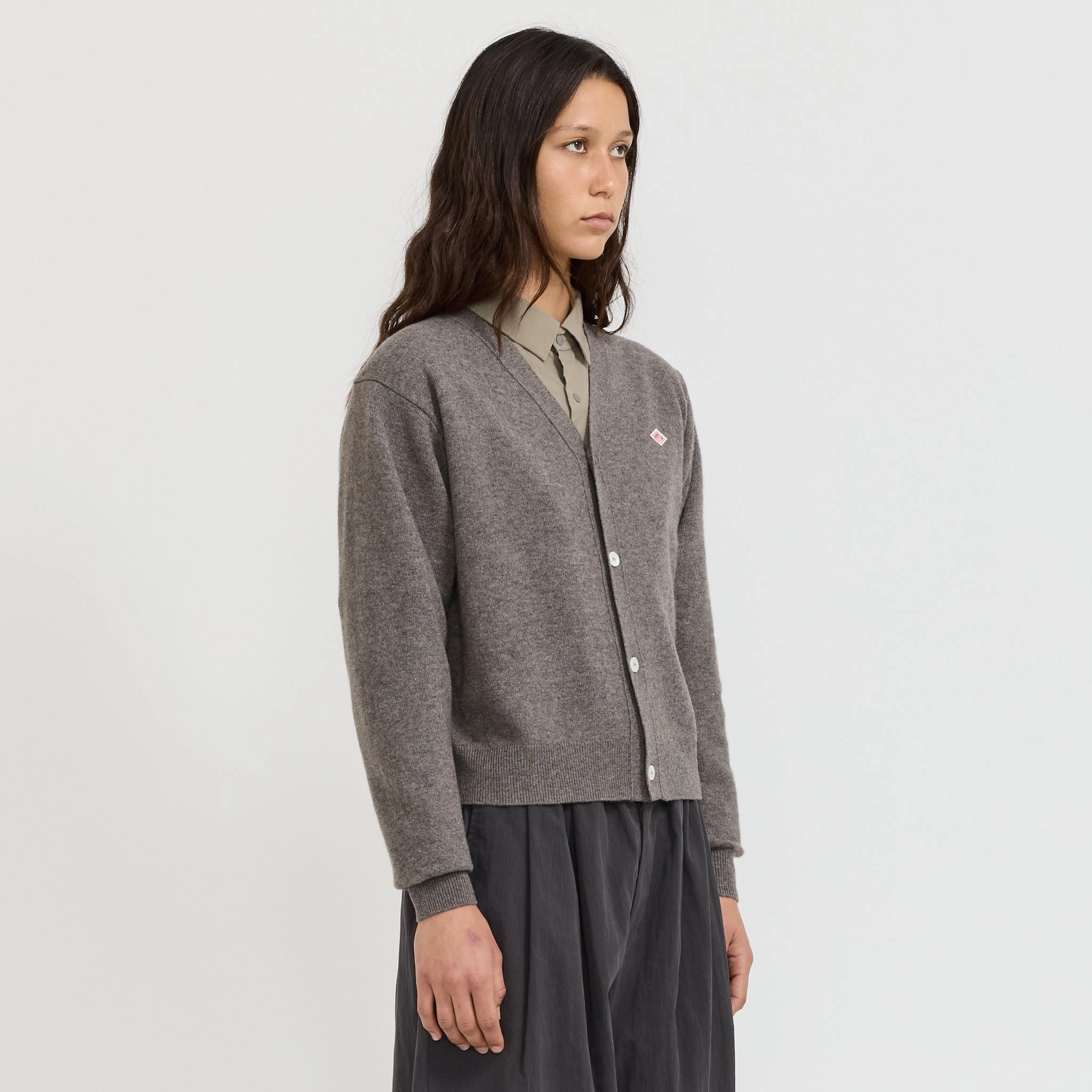 Womens V Neck Cardigan Taupe Anti Pilling Treatment Layered Comfort Wear