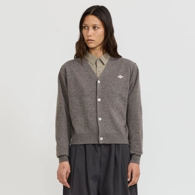 Ultra Soft Merino Blend Womens V Neck Cardigan Taupe