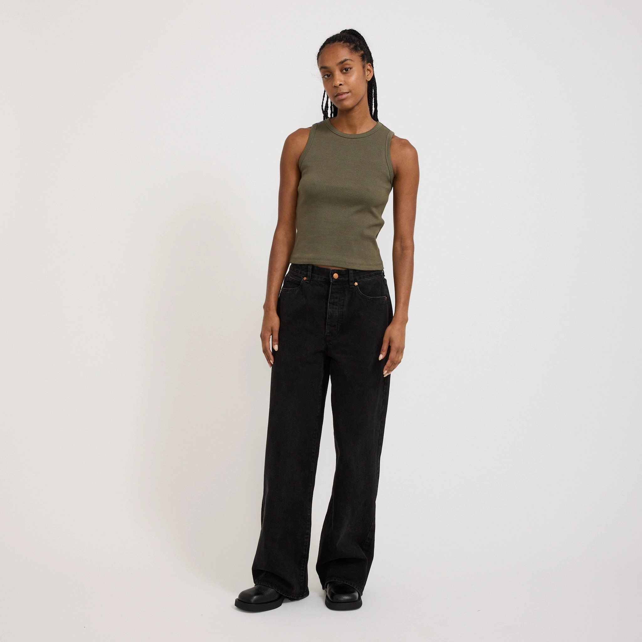 Womens Wale Jeans Used Black Smooth Texture