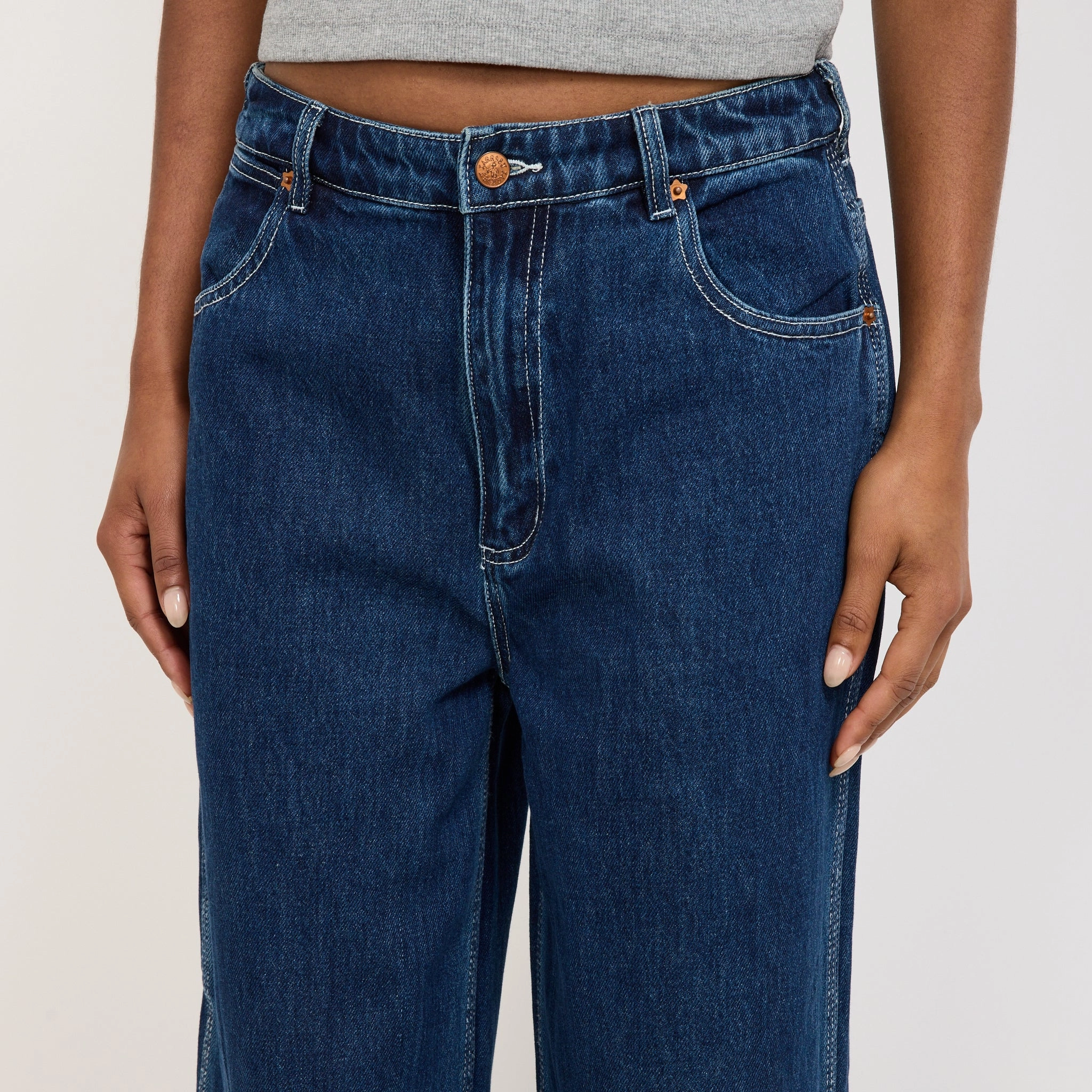 Motion Ease Comfy Wear Womens Work Pant Washed Indigo