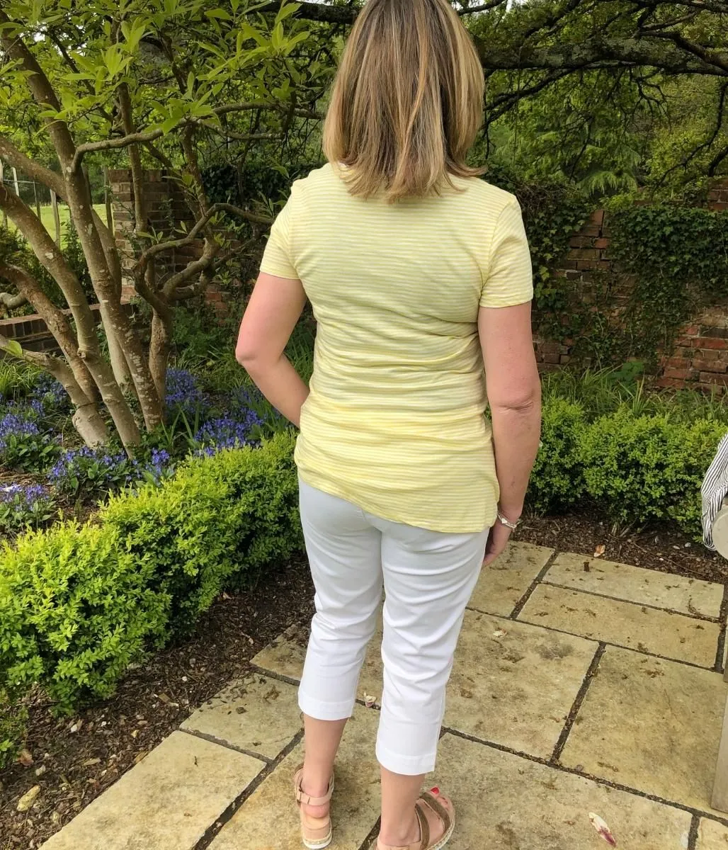 Yellow Fine Stripe Cotton Slub Tee NonChafingTrim