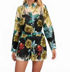 Mona Floral Linen Short In Multi Fashion Fit