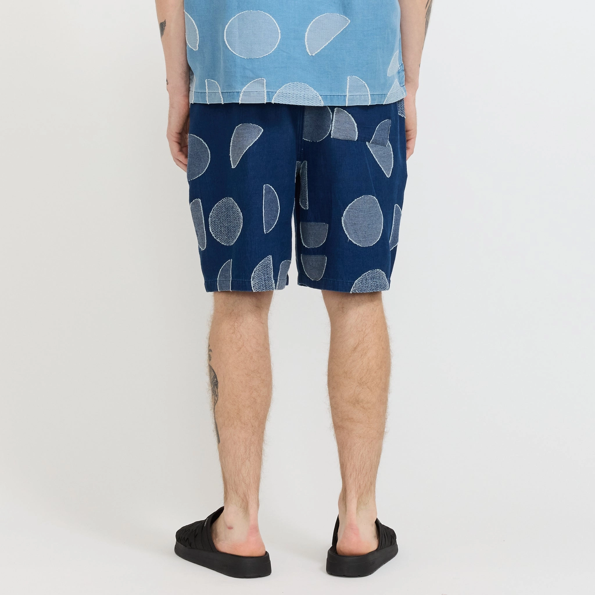 Relaxed Fit Shorts Indigo Circle Jacquard Stay Fresh