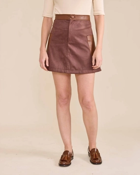 Tea length Zoe Mini Skirt In Chocolate